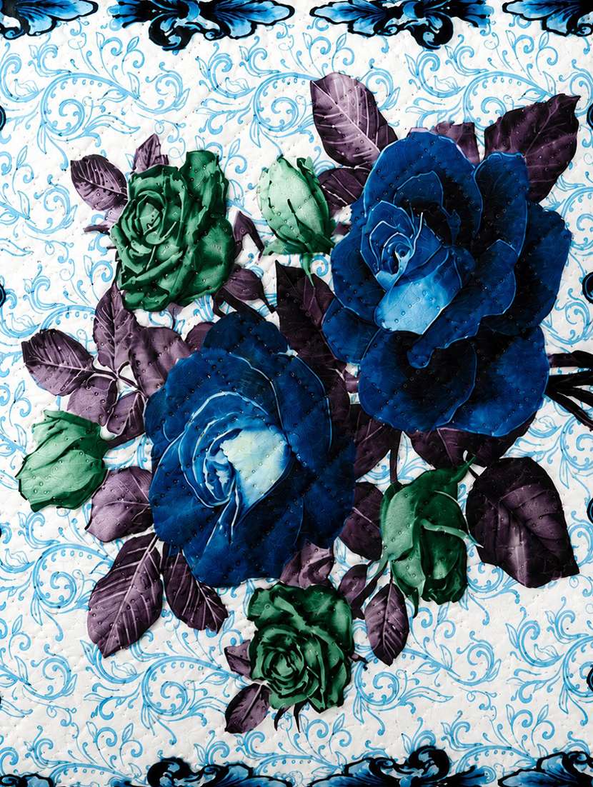 Blue & Green Floral Printed Decorative Cushion Cover - 22639284 -  Standard Image - 3