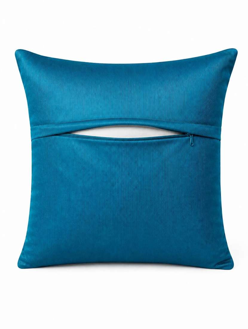Blue & Green Floral Printed Decorative Cushion Cover - 22639284 -  Standard Image - 5