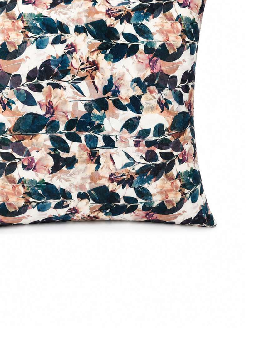 set of 2 teal blue & blush pink floral printed square cushion covers - 22639297 -  Standard Image - 3