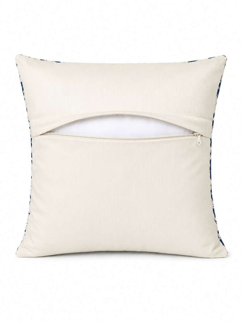 set of 2 teal blue & blush pink floral printed square cushion covers - 22639297 -  Standard Image - 5