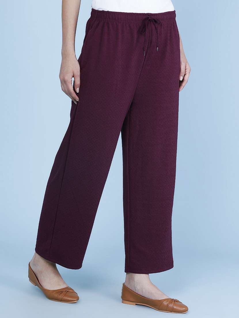 Women Textured Mid Rise Straight Trouser - 22639325 -  Standard Image - 3