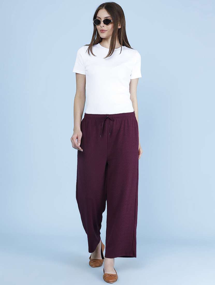 Women Textured Mid Rise Straight Trouser - 22639325 -  Standard Image - 5
