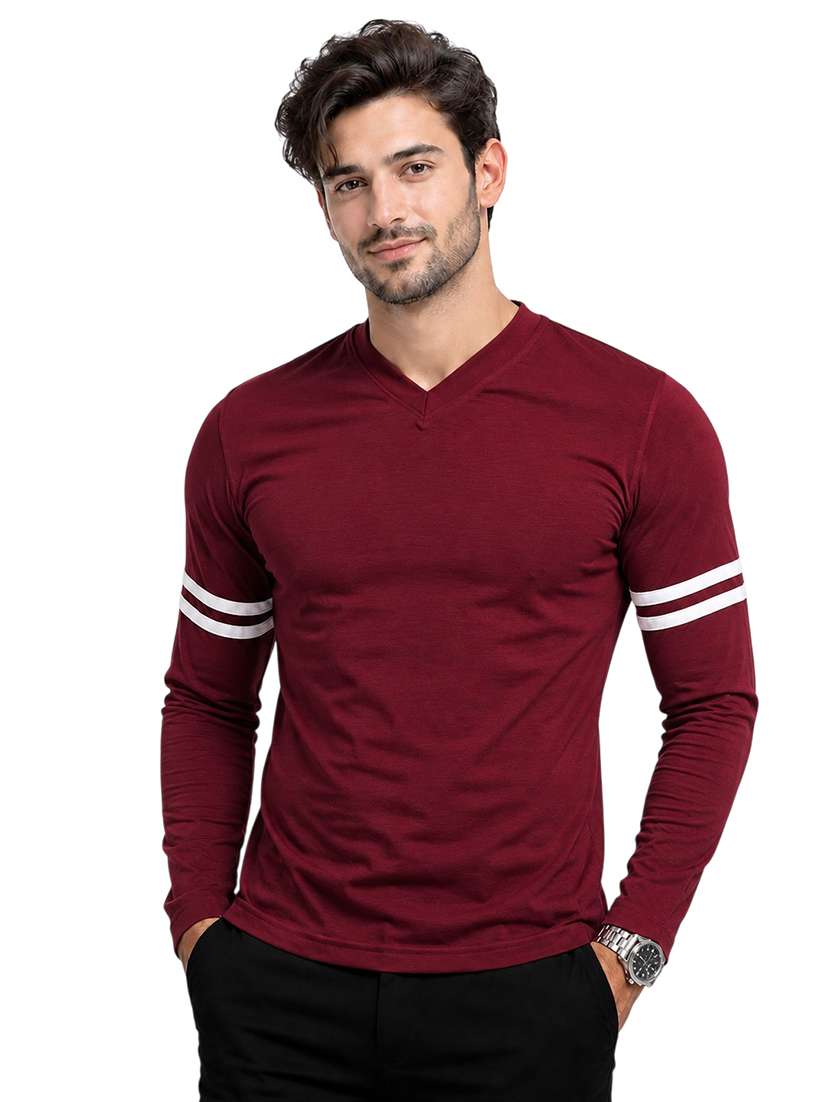 men striped long sleeve slim fit t-shirt