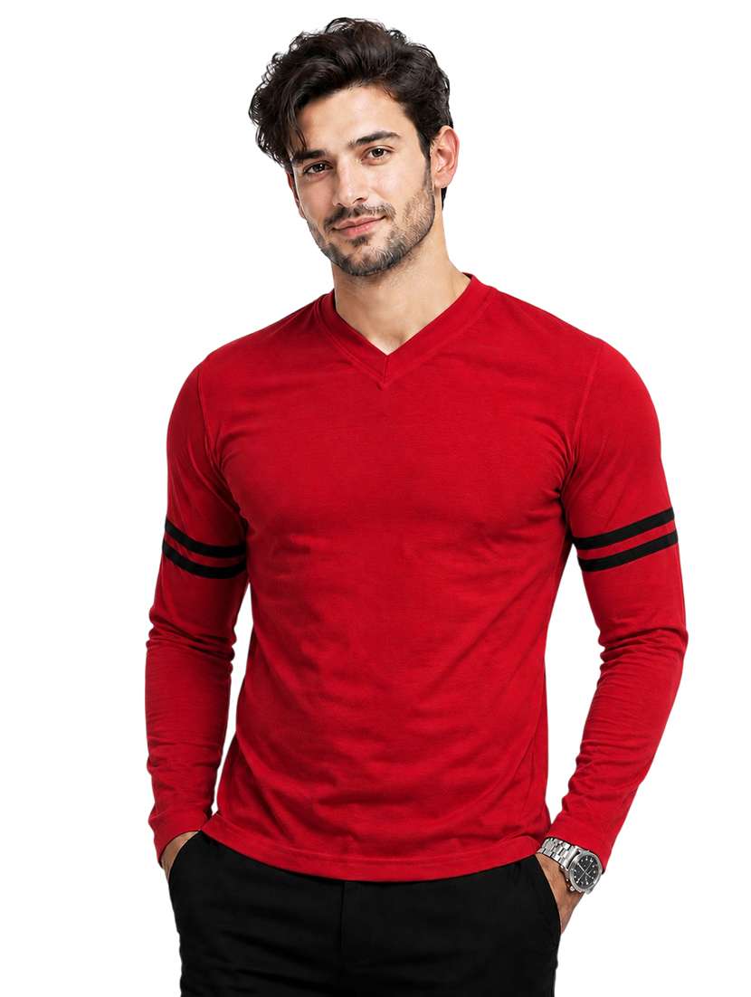 men striped long sleeve slim fit t-shirt