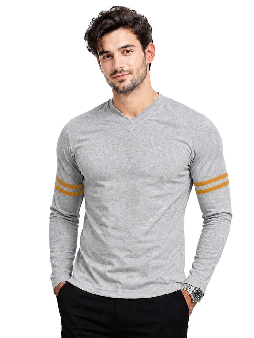 men striped long sleeve slim fit t-shirt