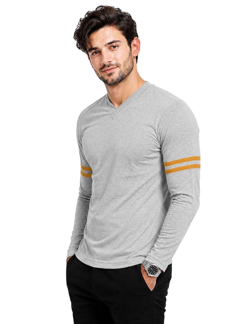 Men Striped Long Sleeve Slim Fit T-shirt - 22639373 -  Standard Image - 3