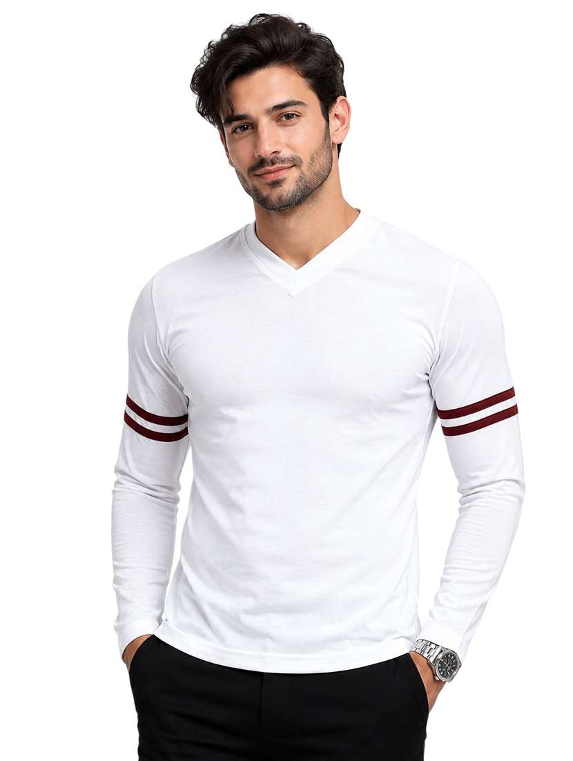men striped long sleeve slim fit t-shirt