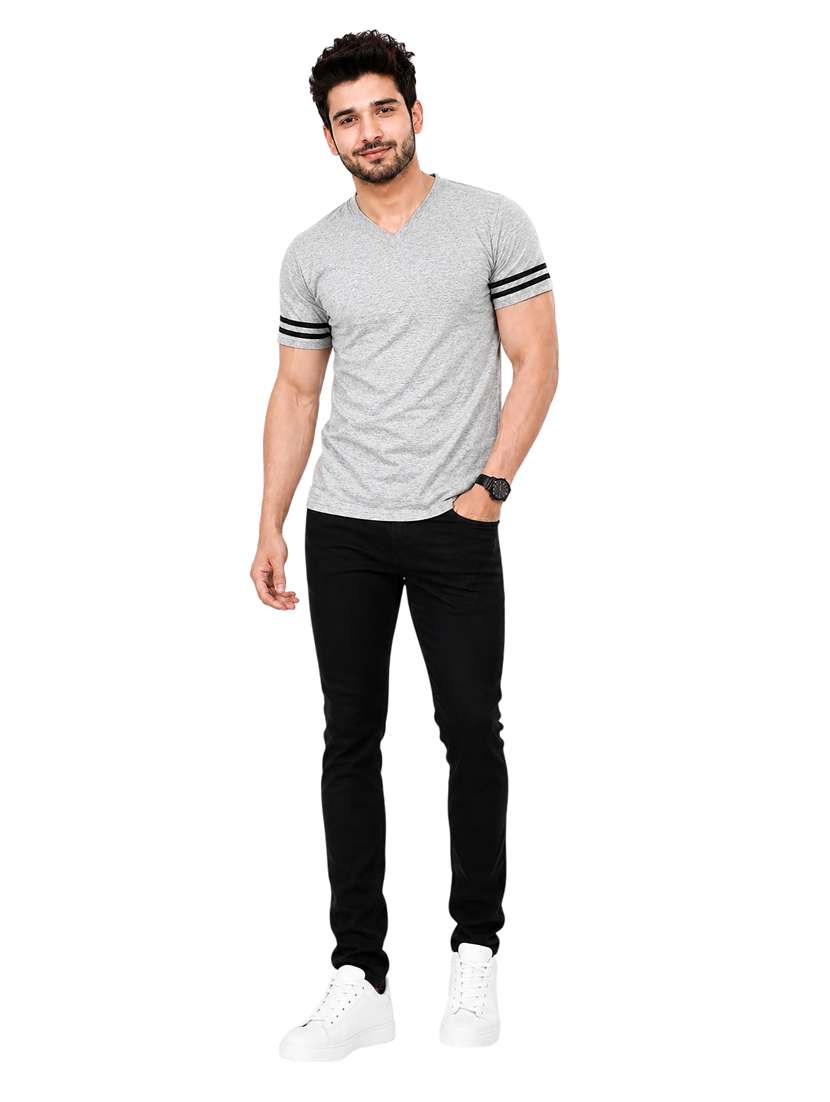 Men Striped Short Sleeve Slim Fit T-shirt - 22639393 -  Standard Image - 3