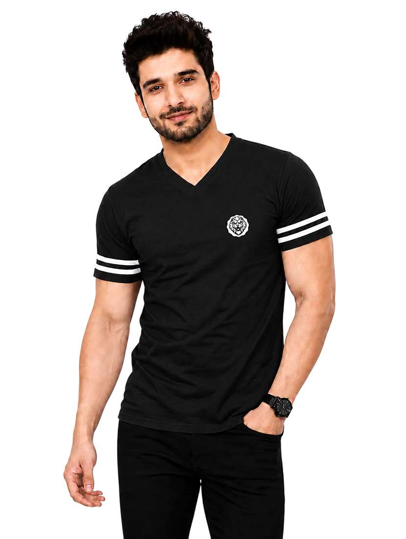 men striped short sleeve slim fit t-shirt