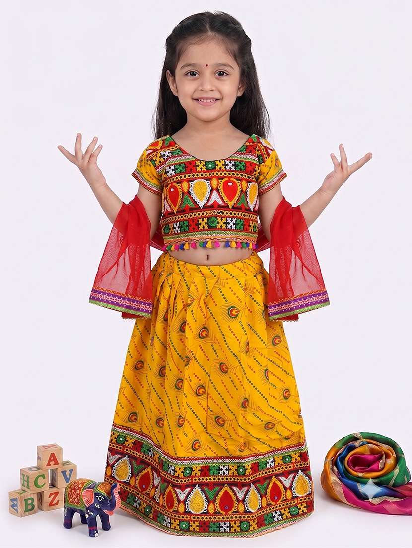 girls embroidered short sleeves costume