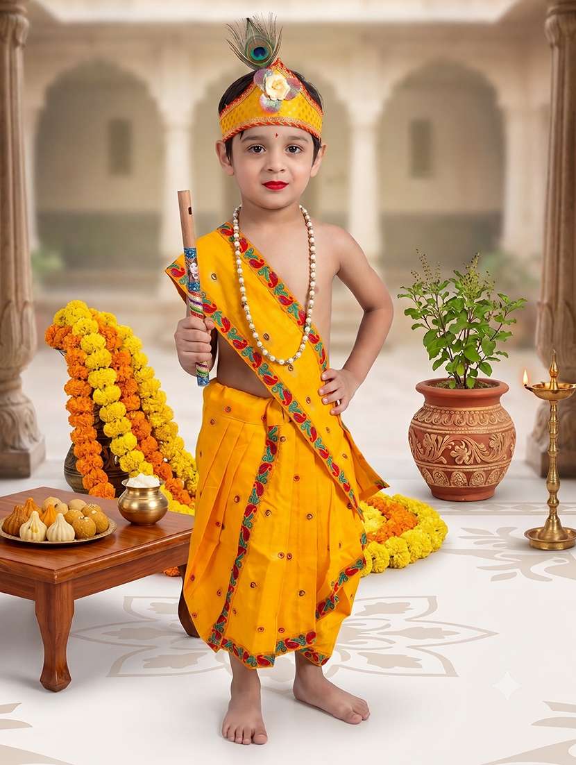 boys embroidered krishna costume