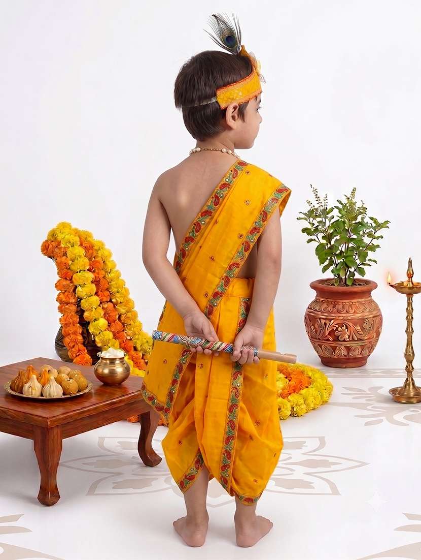 boys embroidered krishna costume - 22639555 -  Standard Image - 3