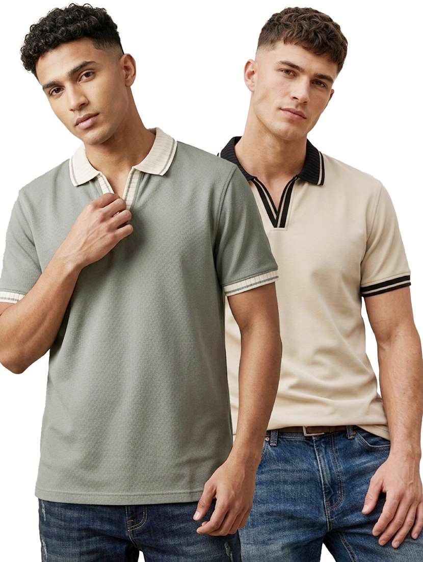 men pack of 2 short sleeve polo t-shirt
