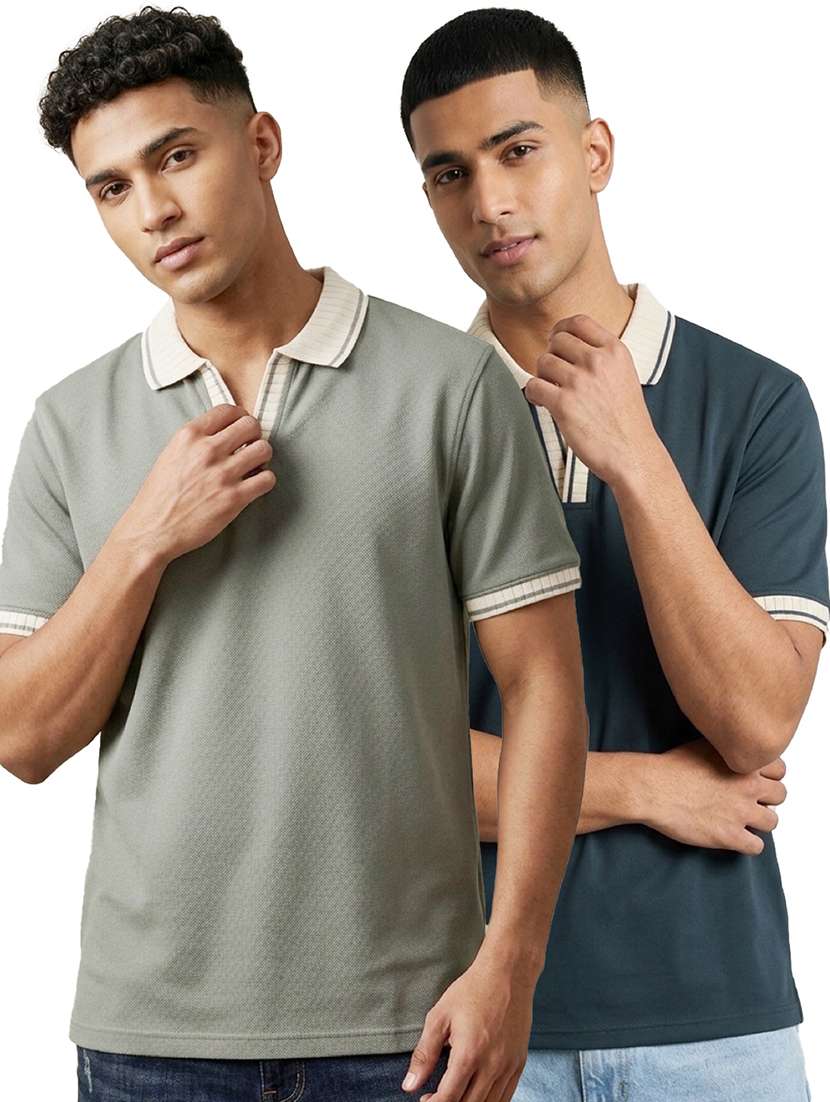 men pack of 2 short sleeve polo t-shirt