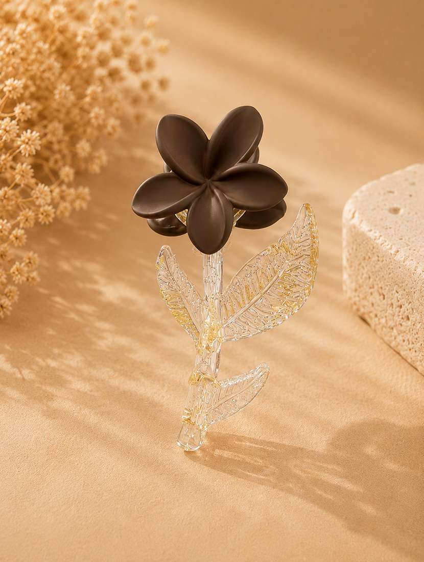 charcoal floral hair claw clip for women