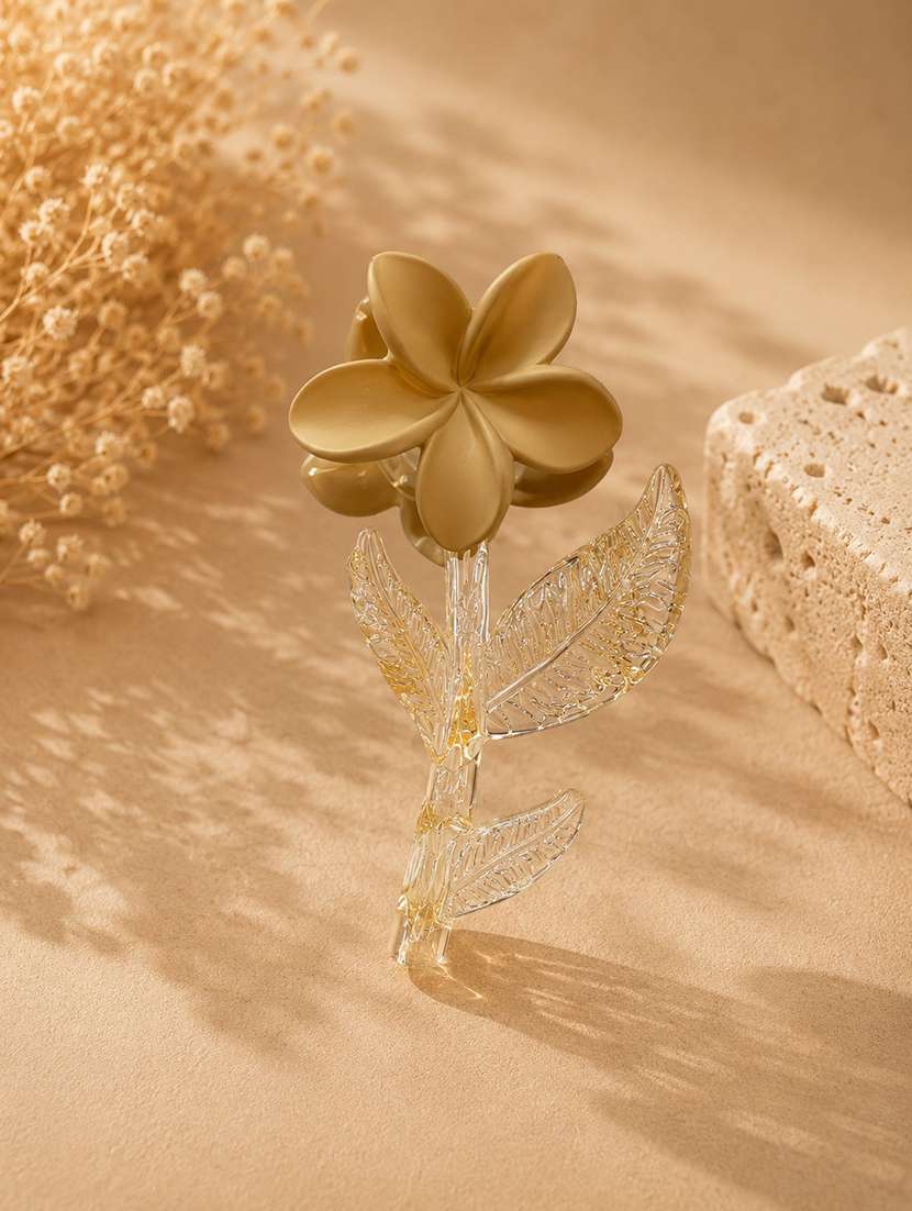 cream floral hair claw clip for women