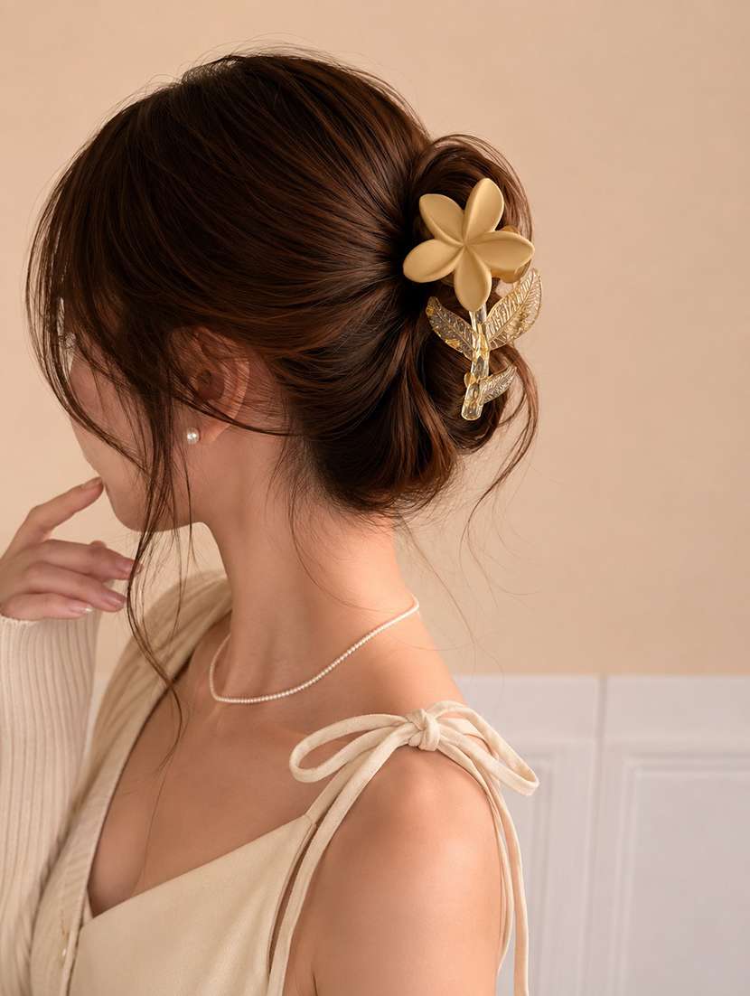 cream floral hair claw clip for women - 22639724 -  Standard Image - 3