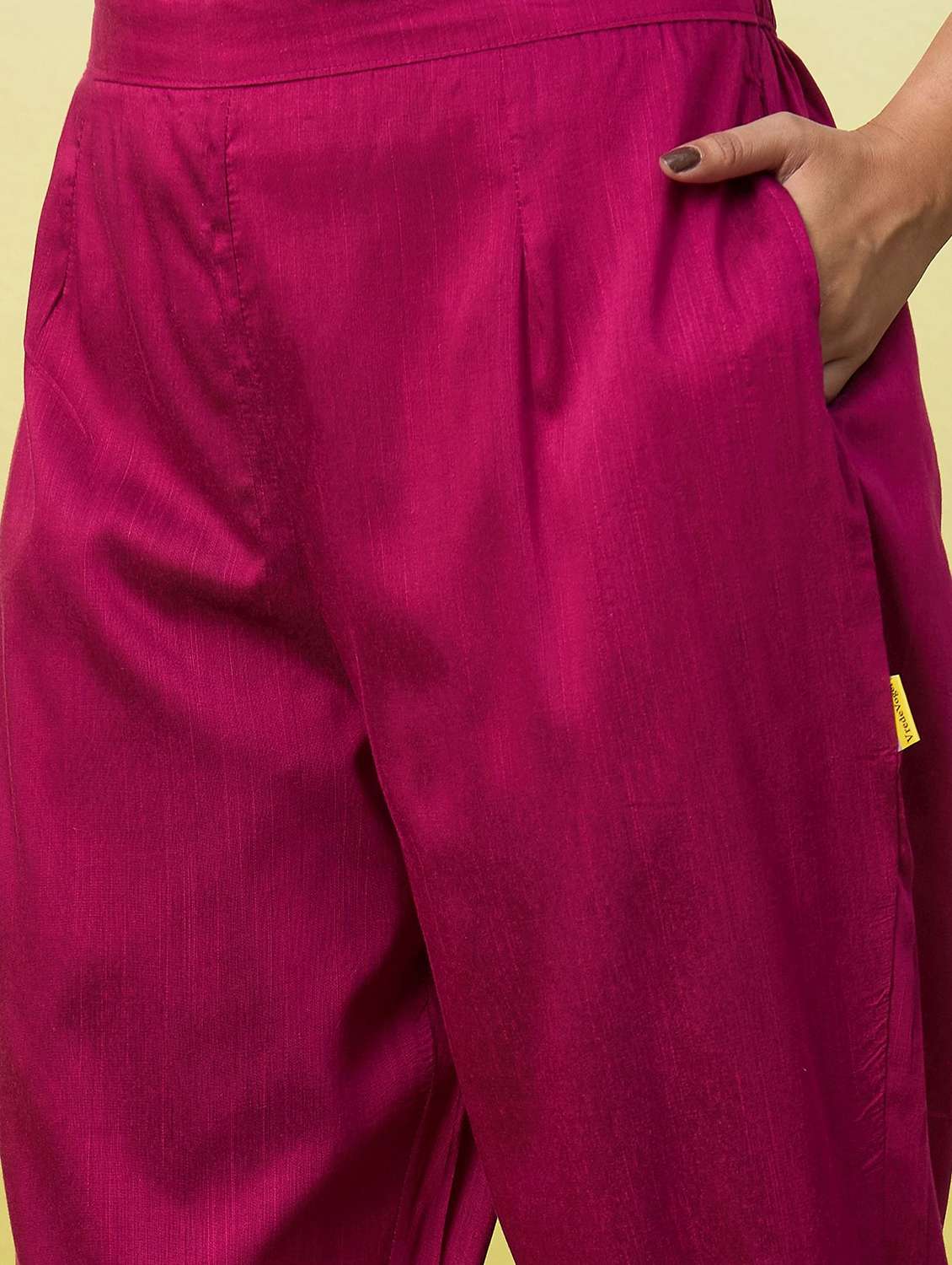 women solid three quarter sleeve kurta pant set - 22639754 -  Standard Image - 5