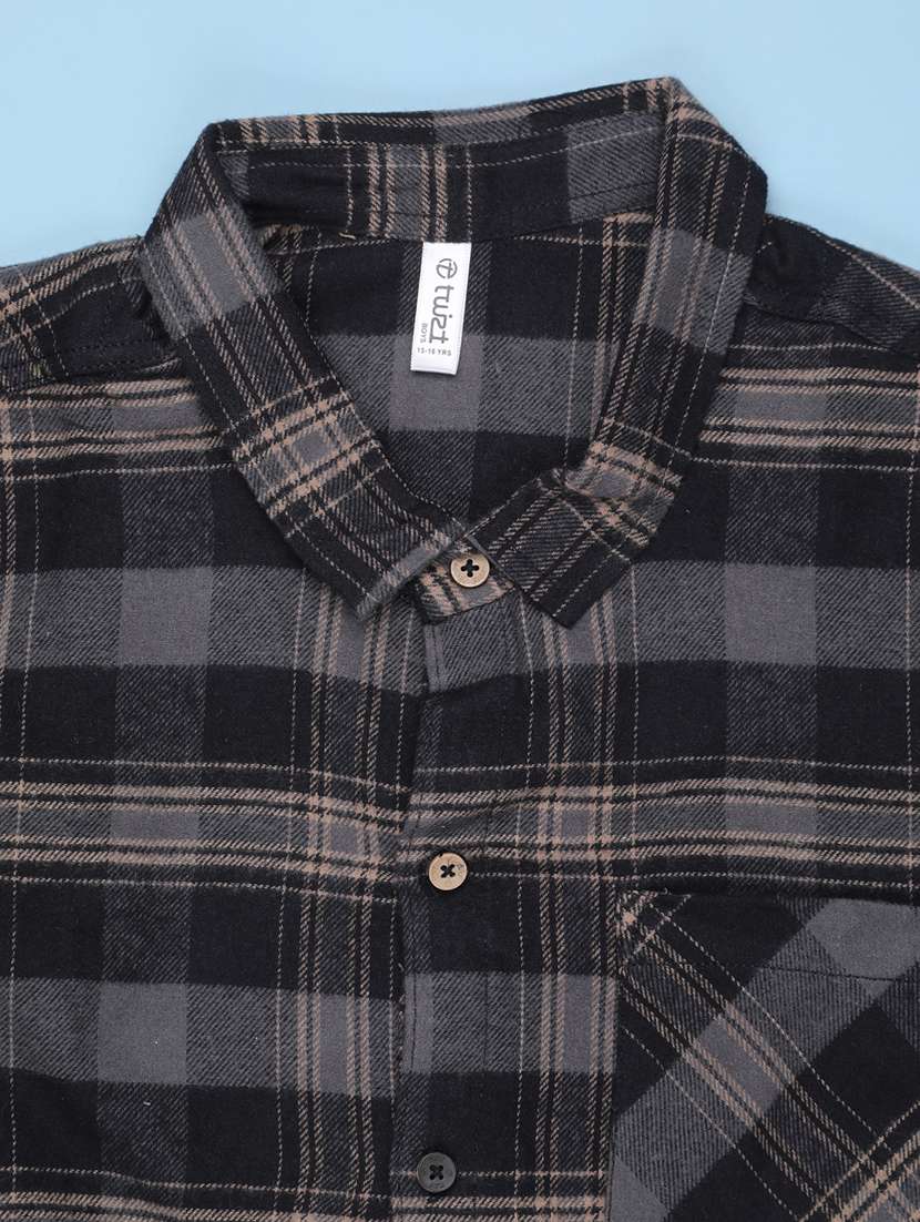 Boys Checkered Long Sleeves Regular Shirt - 22639850 -  Standard Image - 3