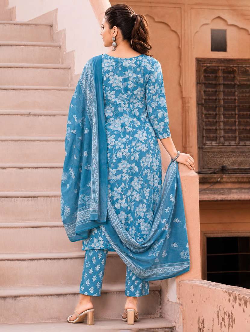 Women Printed Long Sleeves Kurta Pant Set With Dupatta - 22640319 -  Standard Image - 3