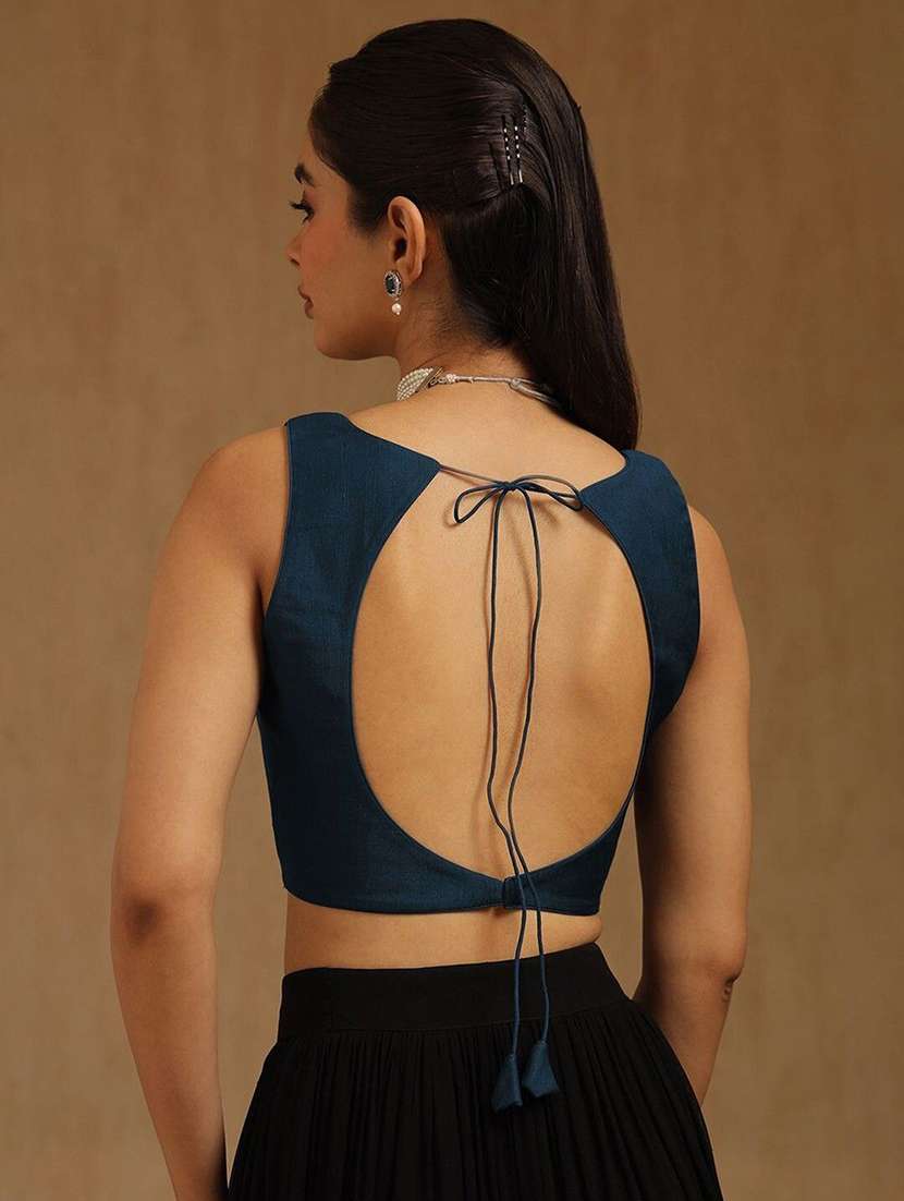 women solid sleeveless stitched blouse - 22640357 -  Standard Image - 3
