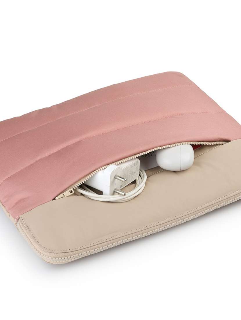 Pink Polyester Quilted Zip Laptop Sleeve - 22642550 -  Standard Image - 3