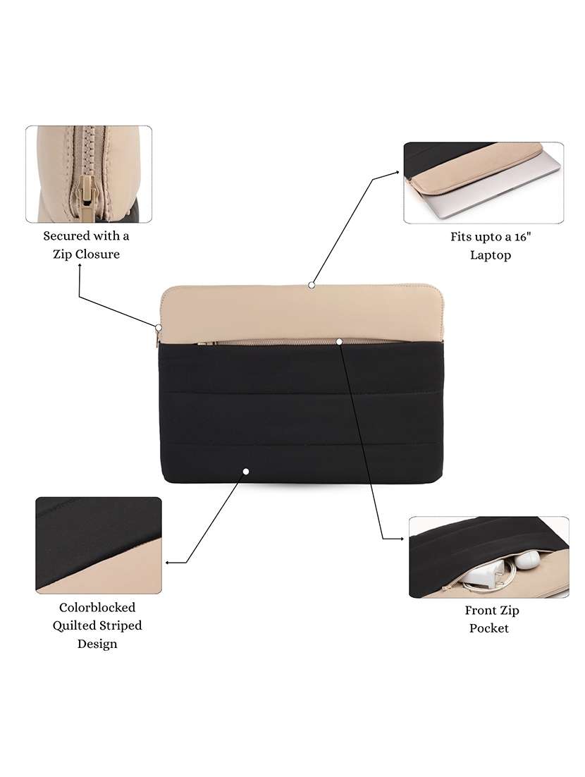 Black Polyester Zip Laptop Sleeve - 22642551 -  Standard Image - 8