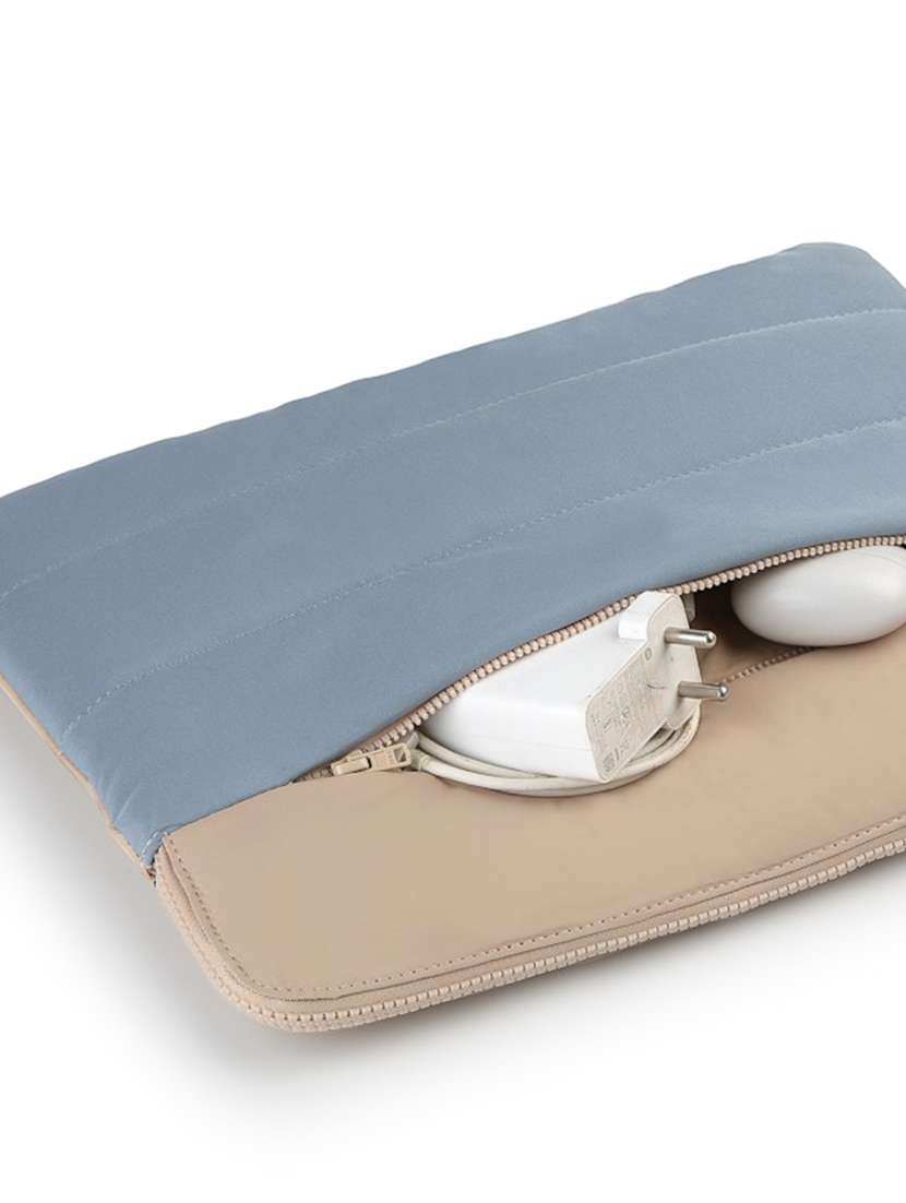 Blue Polyester Quilted Zip Laptop Sleeve - 22642552 -  Standard Image - 3