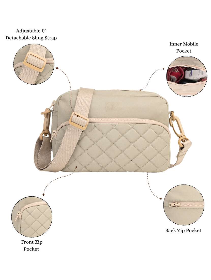 Women Textured Sling Bag With Adjustable Strap - 22642565 -  Standard Image - 5