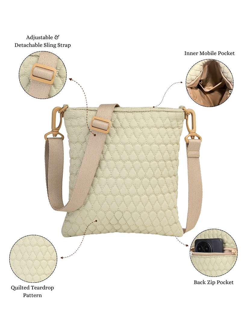 Women Textured Sling Bag With Adjustable Strap - 22642573 -  Standard Image - 5