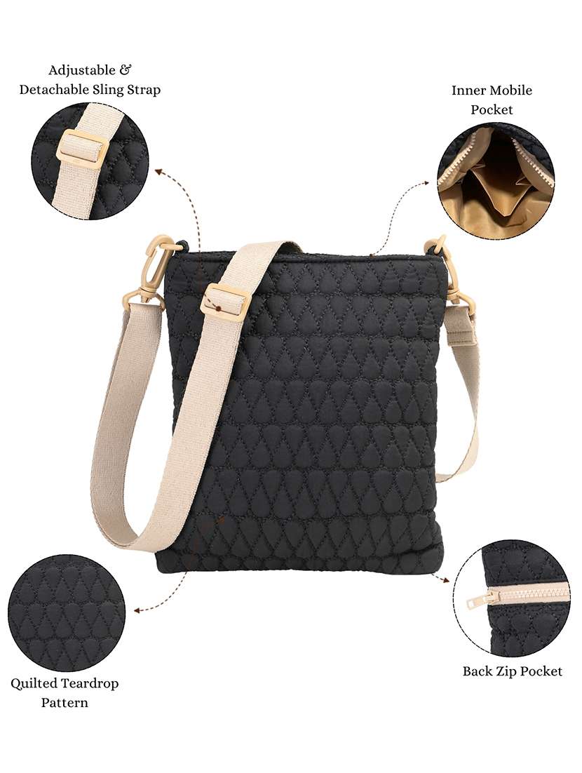 Women Textured Sling Bag With Adjustable Strap - 22642574 -  Standard Image - 5