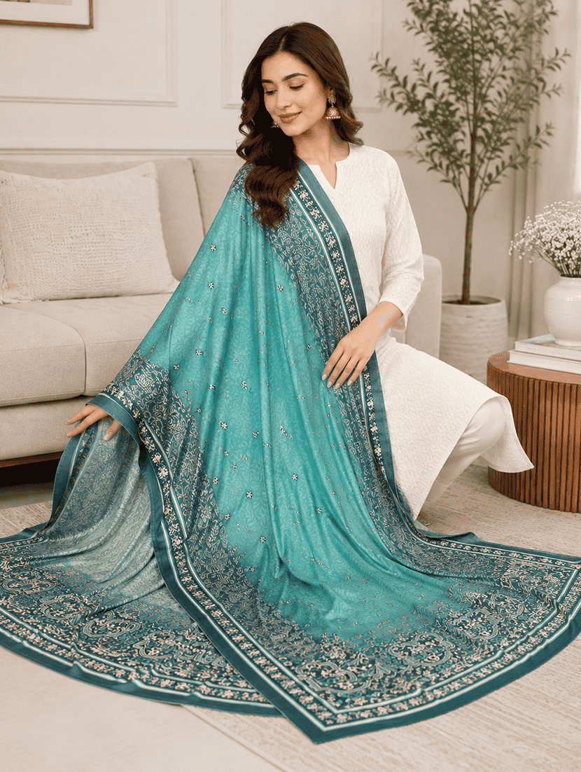 Women Printed Winter Shawl - 22642677 -  Standard Image - 3