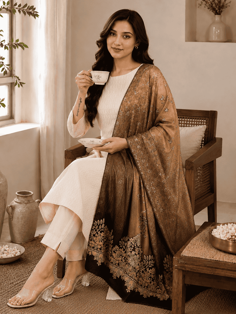 Women Printed Winter Shawl - 22642678 -  Standard Image - 3