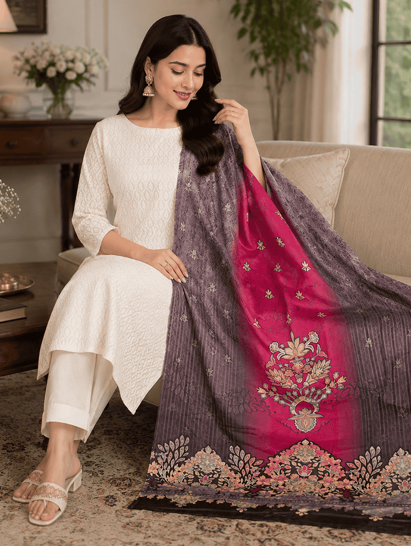 Women Printed Winter Shawl - 22642679 -  Standard Image - 3
