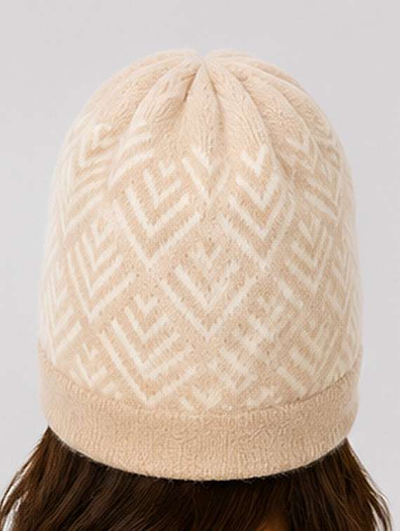 Women Self Design Winter Beanie Cap - 22642696 -  Standard Image - 3