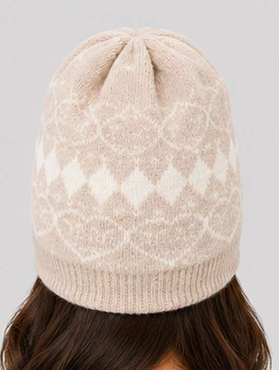 Women Self Design Winter Beanie Cap - 22642721 -  Standard Image - 3