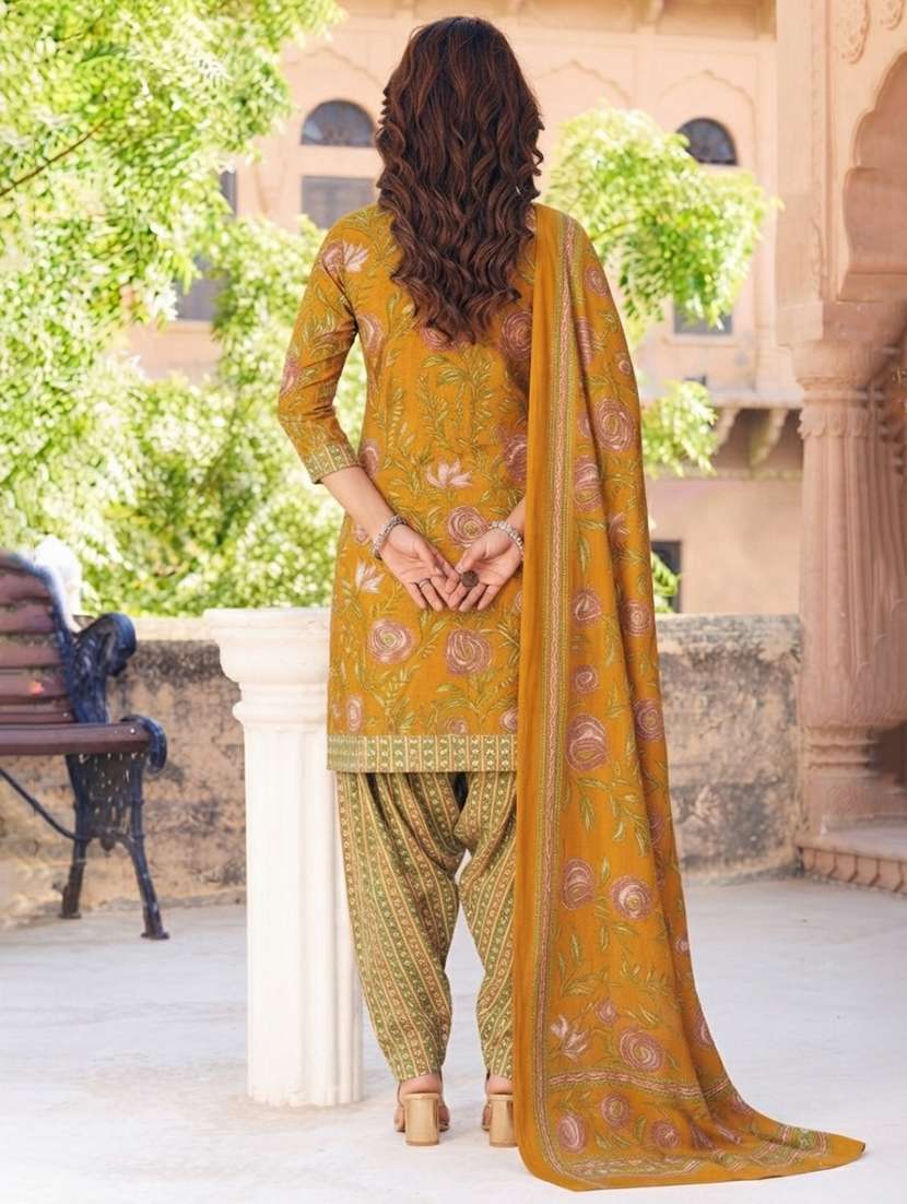 Women Printed Three Quarter Sleeve Kurta Pant With Dupatta Set - 22642812 -  Standard Image - 3