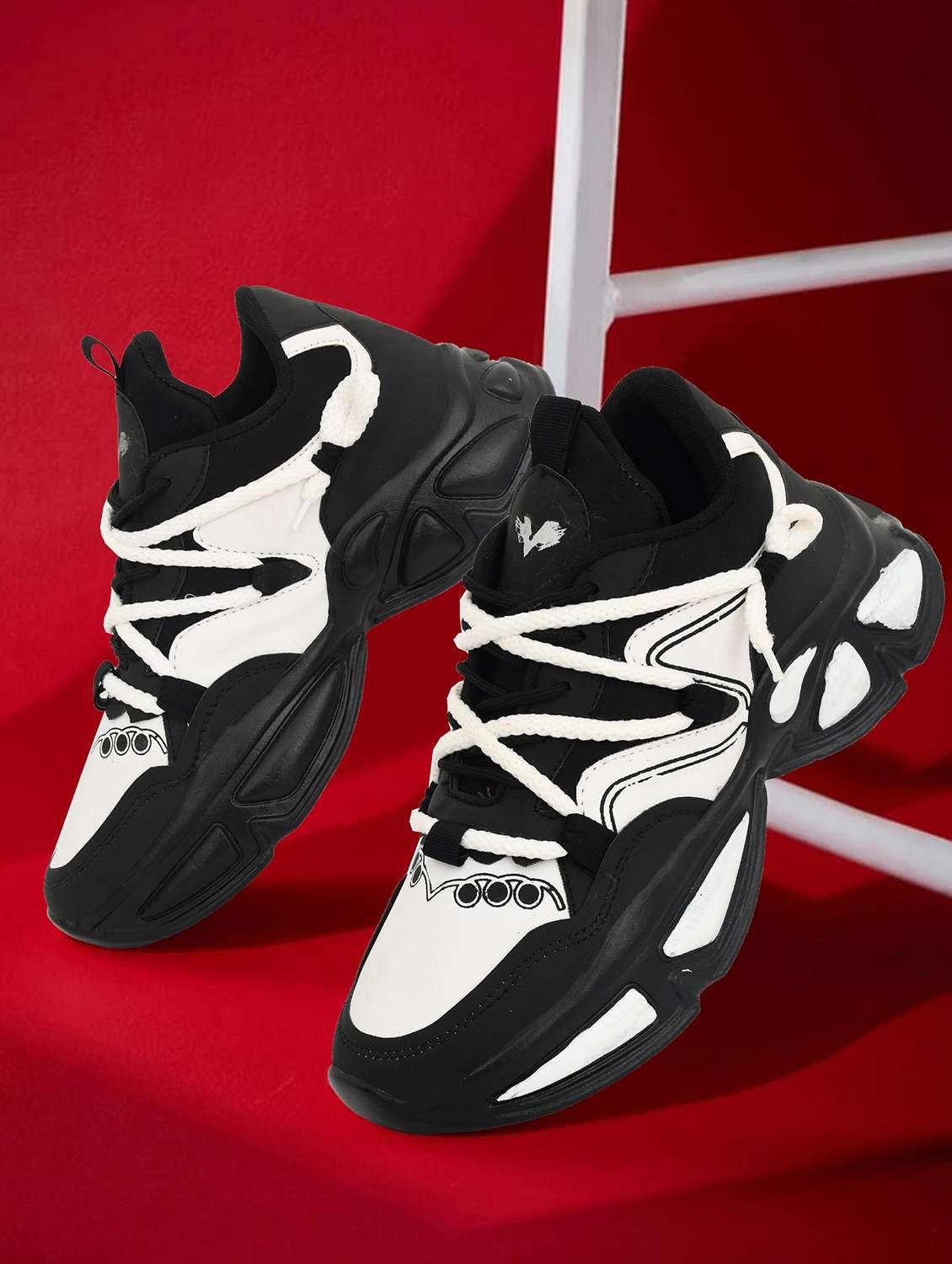 men colourblocked lace up sneaker