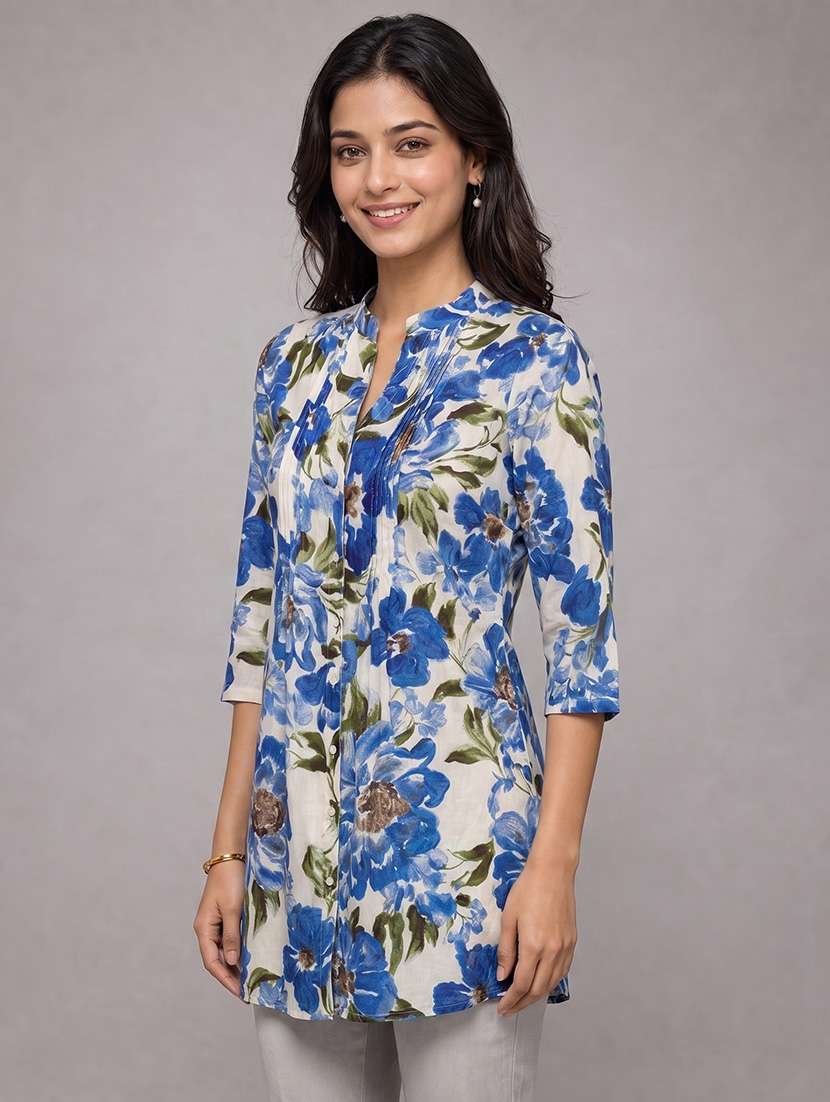 Women Floral Printed Three Quarter Sleeves Regular Shirt - 22657870 -  Standard Image - 3
