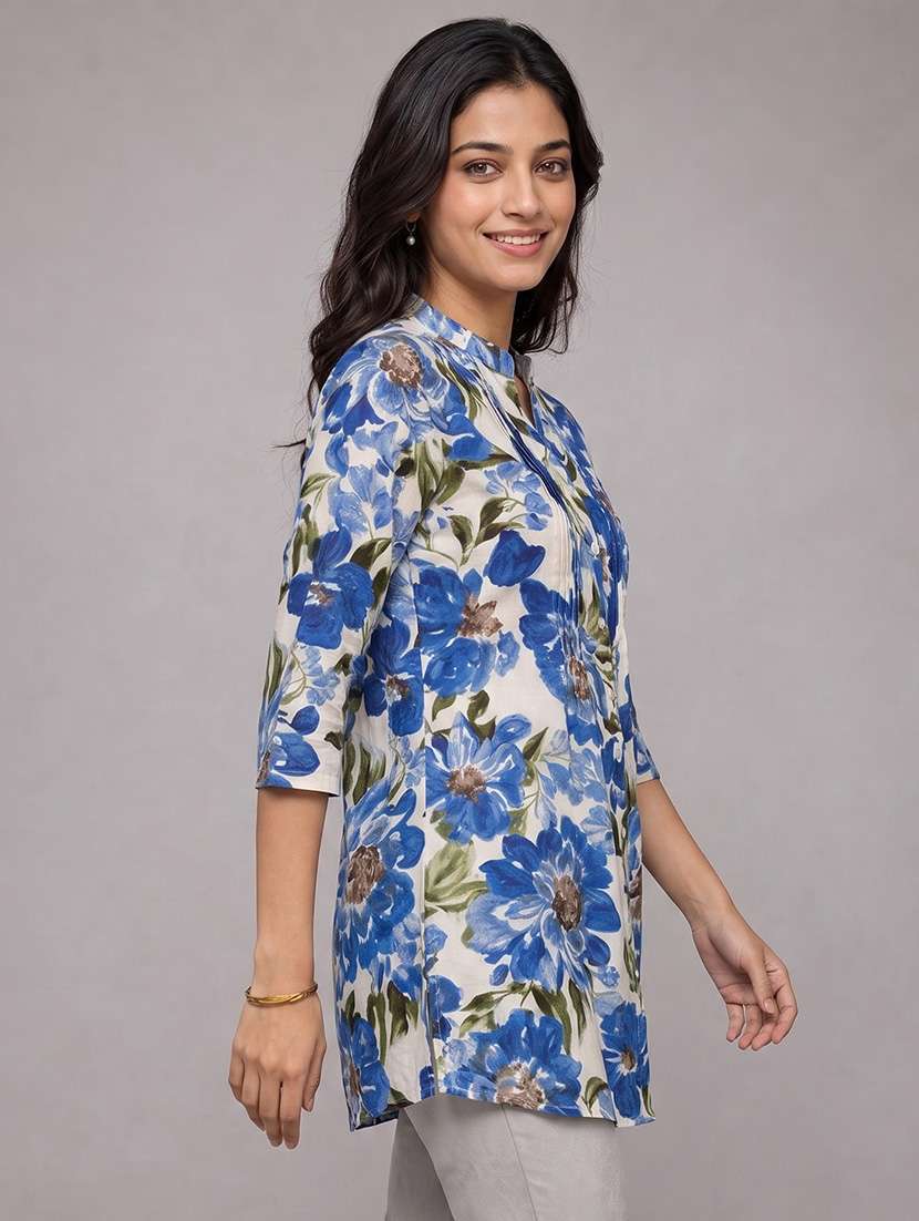 Women Floral Printed Three Quarter Sleeves Regular Shirt - 22657870 -  Standard Image - 5