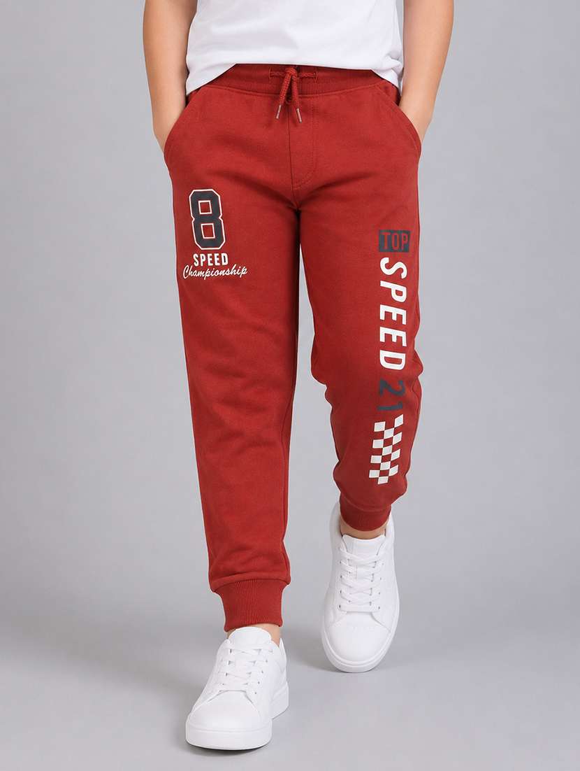 boys printed mid rise regular fit jogger