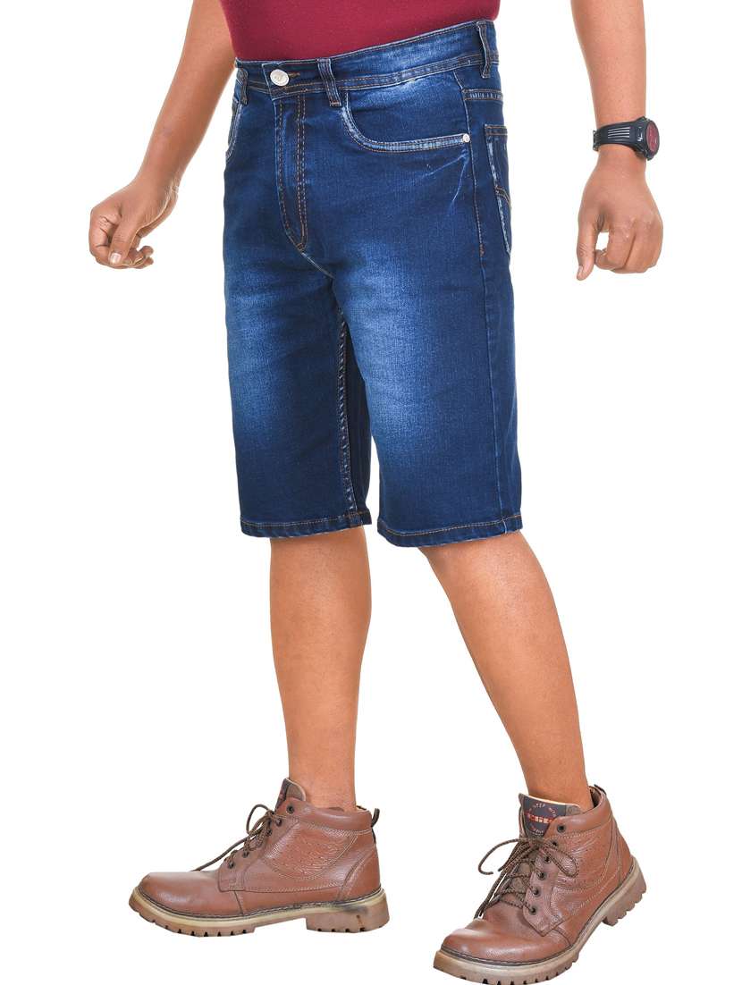 men washed mid rise slim fit denim shorts - 22658322 -  Standard Image - 3