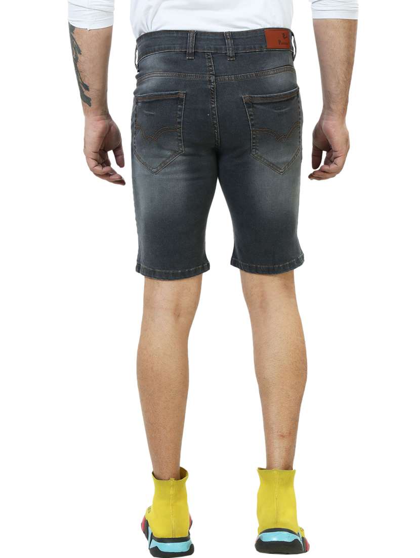 men washed mid rise slim fit denim shorts - 22658331 -  Standard Image - 3
