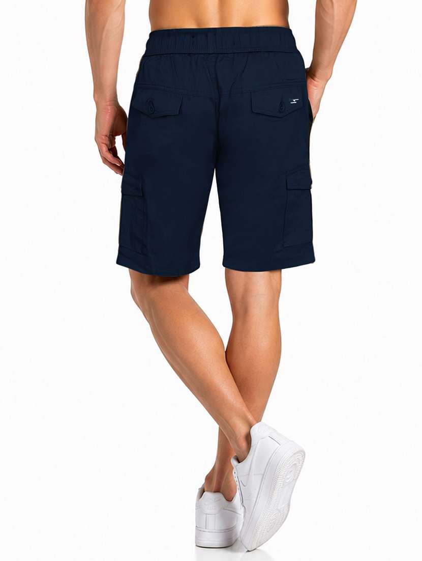 men solid mid rise regular fit cargo shorts - 22658359 -  Standard Image - 3