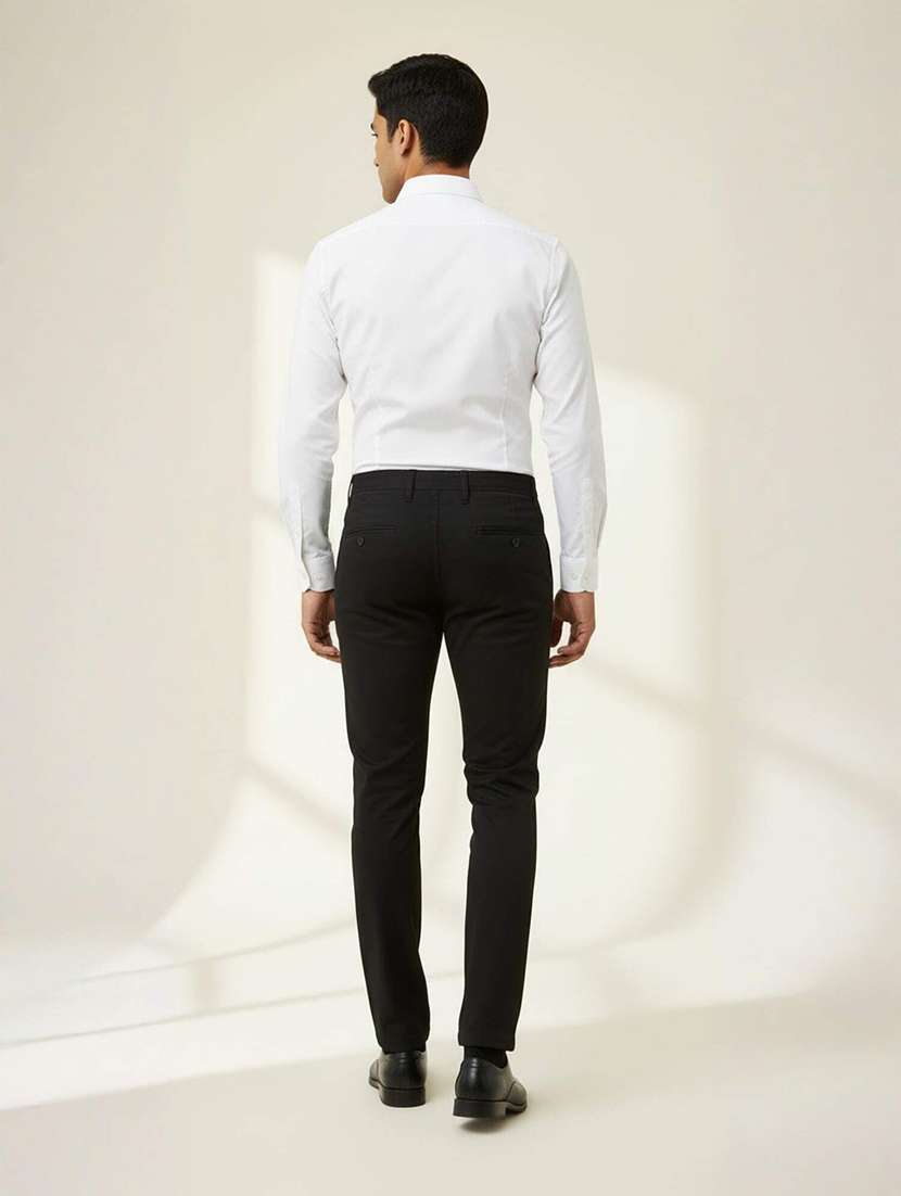 men solid mid rise flat formal trouser - 22658397 -  Standard Image - 3
