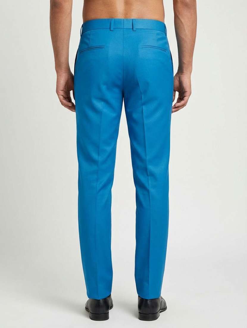 men solid mid rise flat formal trouser - 22658398 -  Standard Image - 3