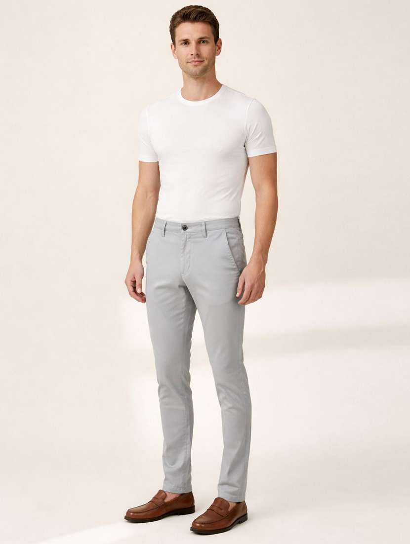 men solid mid rise flat formal trouser - 22658405 -  Standard Image - 3