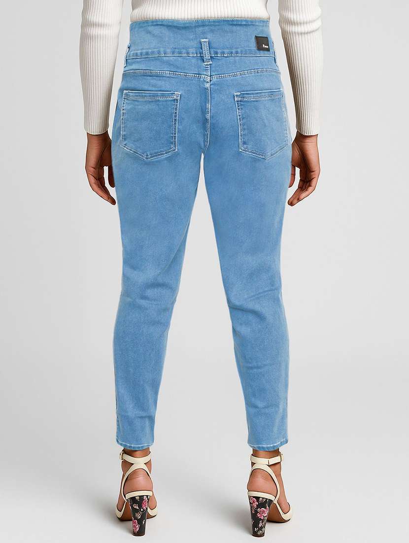 women solid high rise slim fit jeans - 22658431 -  Standard Image - 3