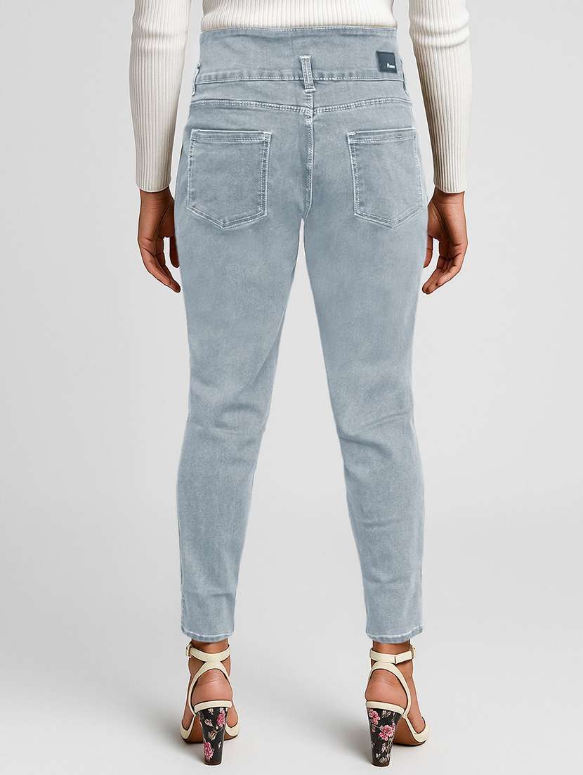 women washed high rise slim fit jeans - 22658433 -  Standard Image - 3