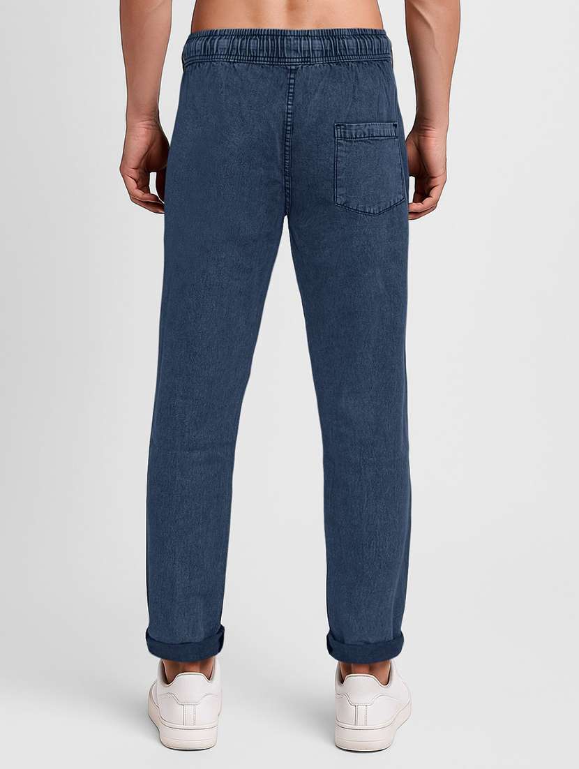 men plain mid rise full length slim fit jeans - 22658437 -  Standard Image - 3